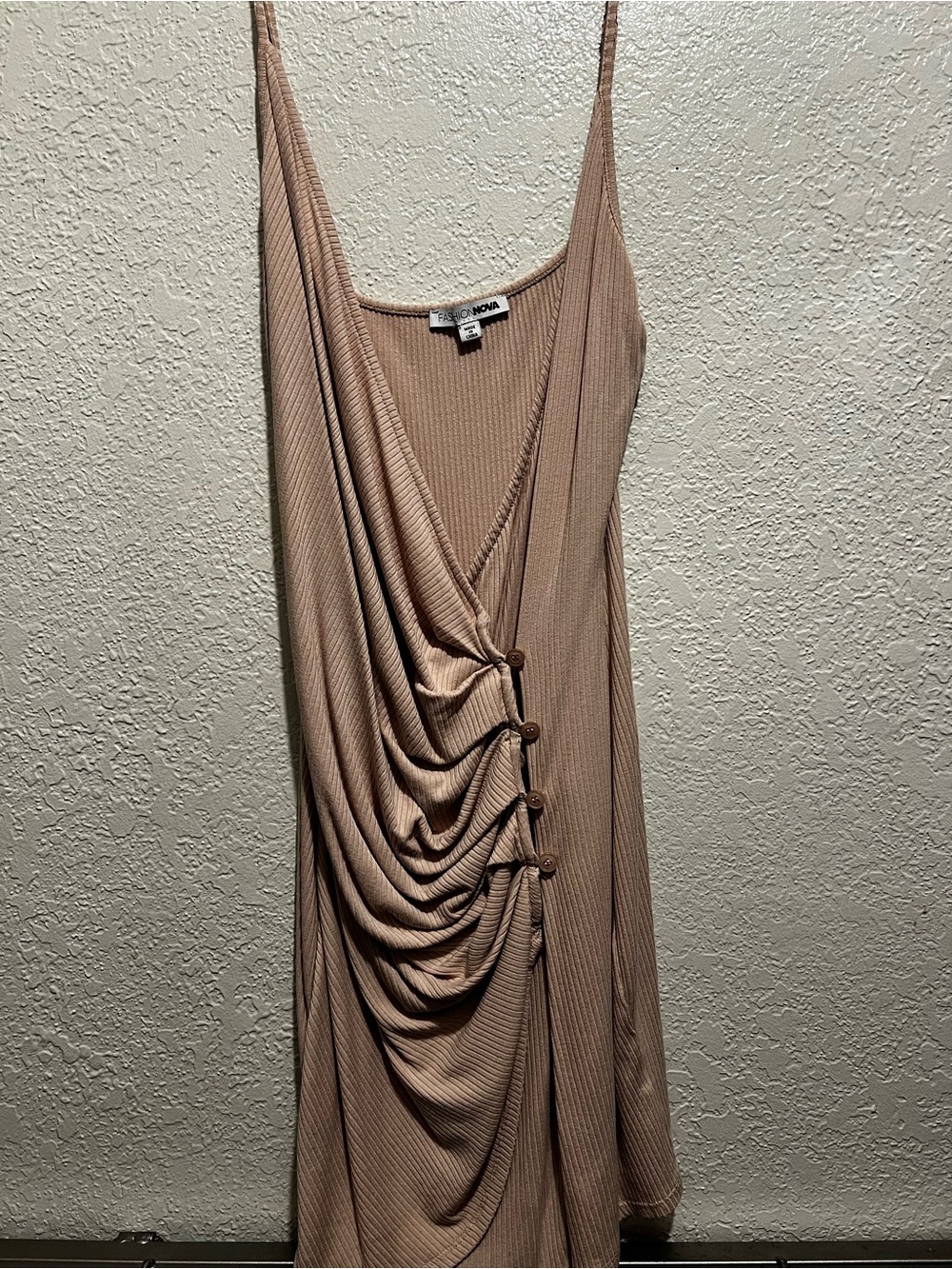 Front button detailed Midi Slip Dress